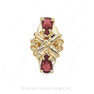 GS191 PT - 14 Karat Gold Pink Tourmaline Slide 